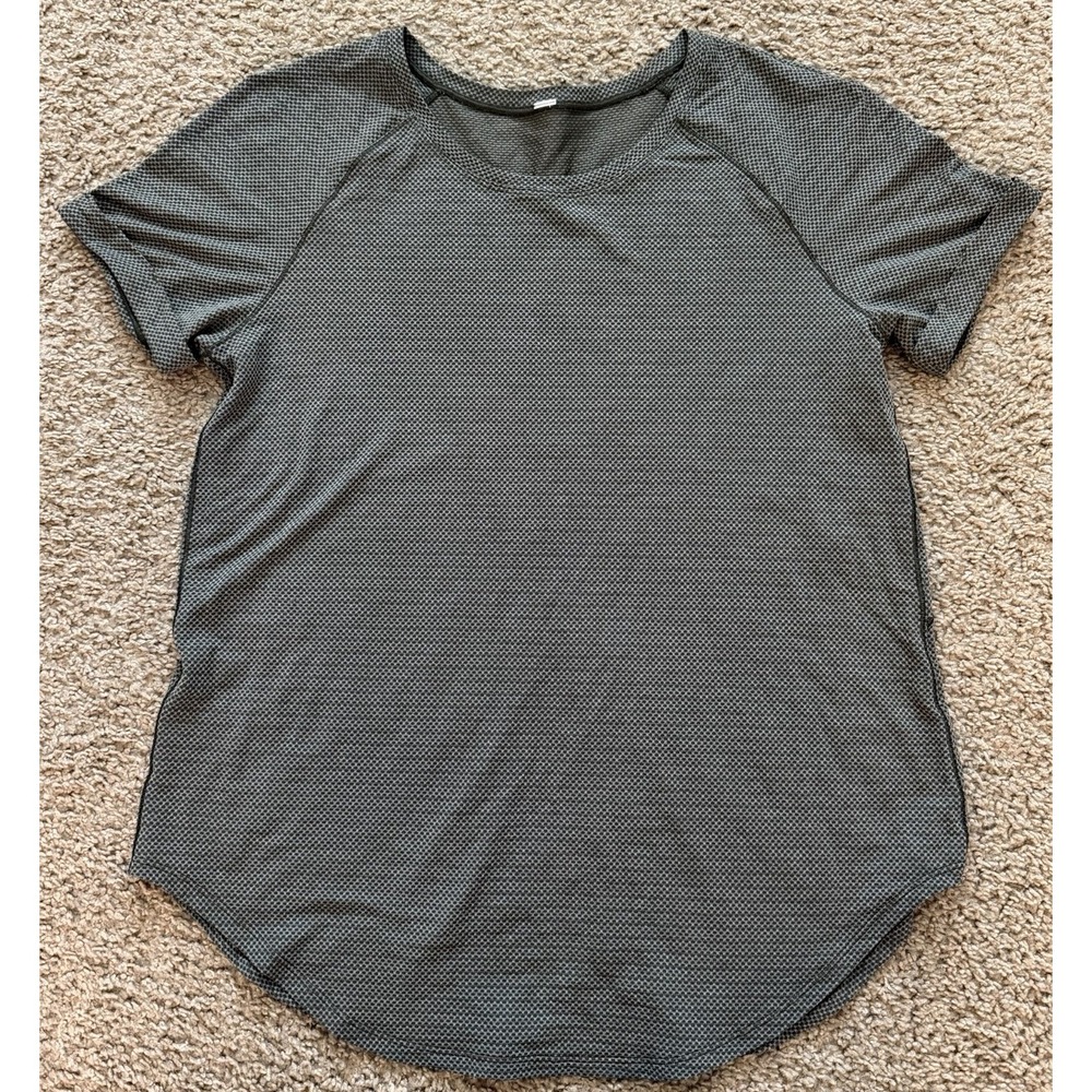 Lululemon Women's Activewear Olive Green & Gray Split Open Back Top‎ Medium/8(?)